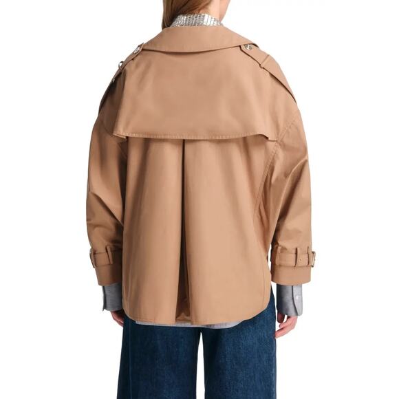 TWP Bogie Crop Cotton Blend Trench Coat - Picture 8 of 12